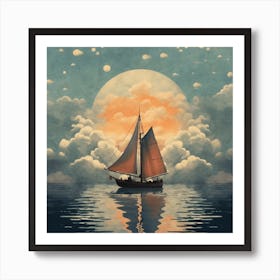 Sailboat In The Sky Art Print