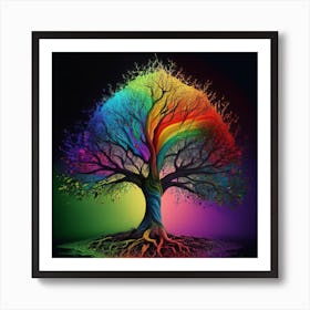 Rainbow Tree Art Print