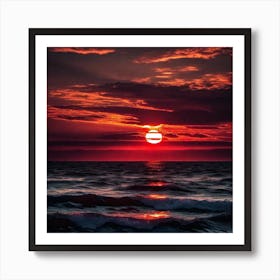 Sunset Over The Ocean 201 Art Print