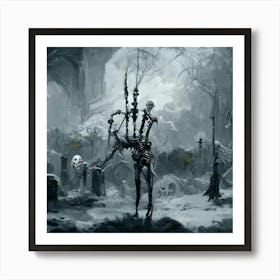 Skeletons In The Graveyard Art Print