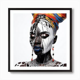 African Femela Faces Csaba Fikker 13 Art Print