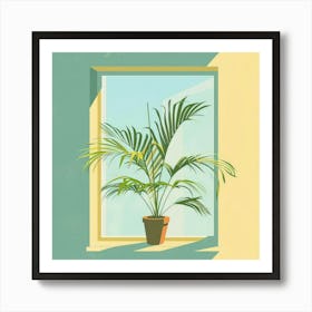 Potted Plant On Window Sill 4 Art Print