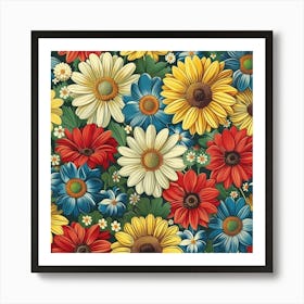 Daisy Pattern Art Print