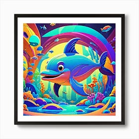 Dolphin In The Ocean Art Print