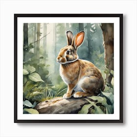 Rabbit In The Woods 69 Art Print