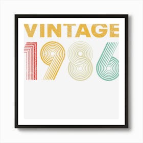 Vintage 1986 36th Birthday Gift Men Women 36 Years Old Art Print