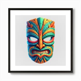 Watercolor Festival Tiki Mask 15 Art Print