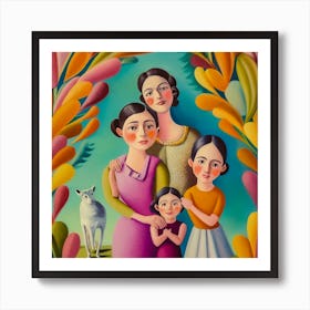 Mother and Daughter Portrait Art Print