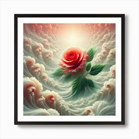 Rose In The Clouds 1 Art Print