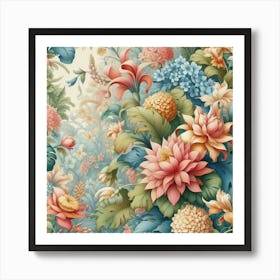 Floral Wallpaper 2 Art Print