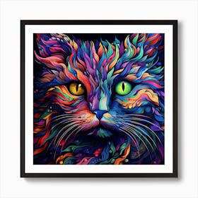 Colorful Cat 5 Art Print