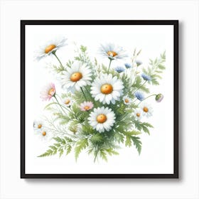 Flowers of Daisies 1 Art Print