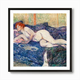 Nude On A Bed Art Print