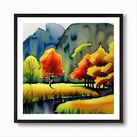 Autumn In Watercolor Art Print