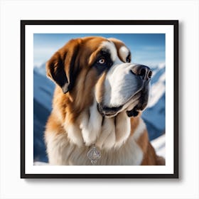 St Bernard Dog 82 Art Print