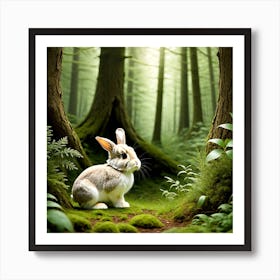 Bunny In Forest (28) Art Print