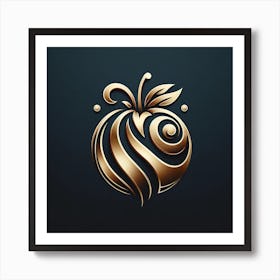 Golden Peach Logo Art Print
