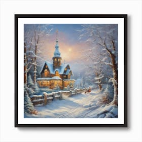 Christmas Village 1 Art Print