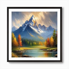 Mountain Landscape Painting 4 Art Print