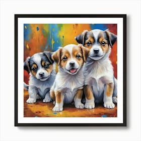 Three Puppies 1 Art Print