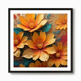 Flowers On A Wall 1 Art Print