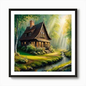 Cabin Woods1 1 Art Print