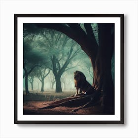 Lion In The Forest Art Print