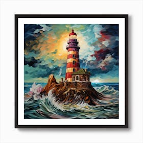 Lighthouse In The Sea Art Print by Infinity Imagery - Fy