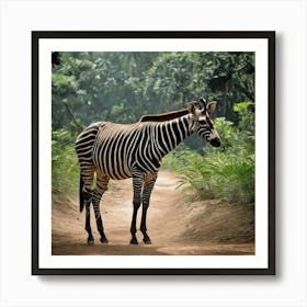 Zebra In The Forest 1 Art Print