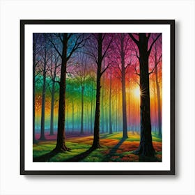 Leonardo Lightning Paralleled Prism Trees Art 3 Art Print