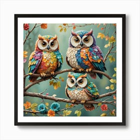 Three Owls Art Print