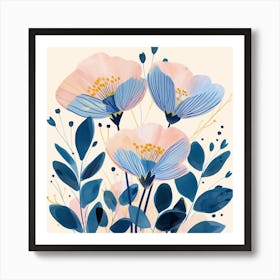 Abstract Botanical Flowers Art Print