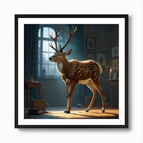 Deer In A Room 3 Art Print