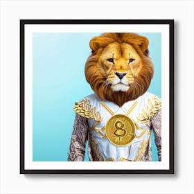 Bitcoin Lion Art Print