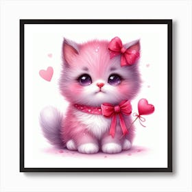 Valentine's day, Kitten 3 Art Print