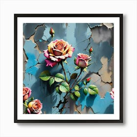 Roses On The Wall Art Print