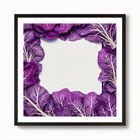 Purple Cabbage Frame 1 Art Print