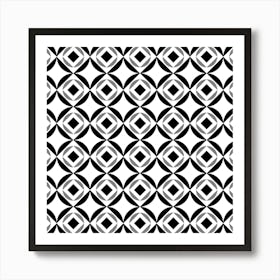 Abstract Black And White Geometric Pattern Art Print