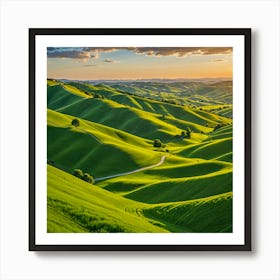 Sunset In The Hills Art Print