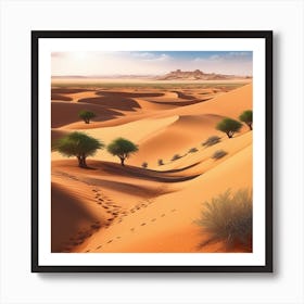 Sahara Countryside Peaceful Landscape Ultra Hd Realistic Vivid Colors Highly Detailed Uhd Drawi (15) Art Print