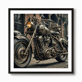 Steampunk Motorcycle Art Print