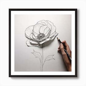 a Big poppy Picasso style Art Print