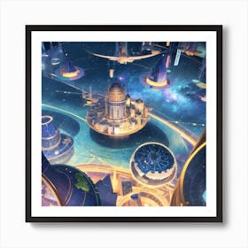 Intergalactic Cities - The Center Art Print