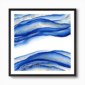 Sparkling Blue Agate Texture 17 Art Print