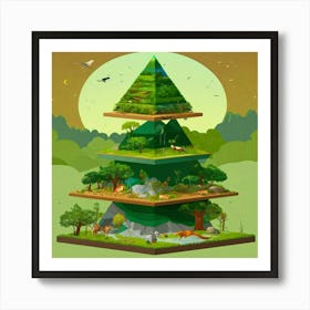 Pyramid Of Nature Art Print