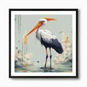 White Stork Art Print