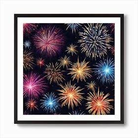 Fireworks Seamless Pattern 2 Art Print