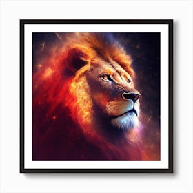 Fire Lion Art Print