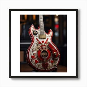 Heartstrings Monarchy Queen Of Hearts Guitar Elegance (2) Art Print