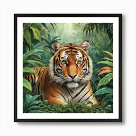 Tiger In The Jungle Art Print 0 1 Art Print